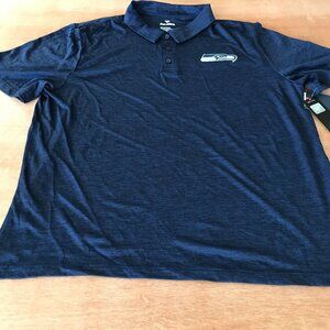 Fanatics NFL Performance Polo Shirt Men XXL Blue Seattle Seahawks Athleisure